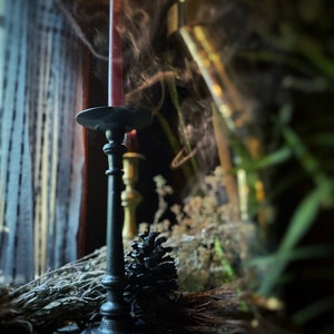 Vintage Cast Iron Candlestick Holder, Gothic Home Decor, Candle Decor, Black Decor, Vintage Decor