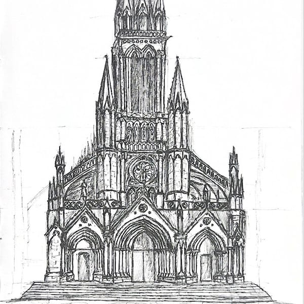 gothic architecture drawing