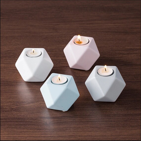 Ceramic Tea Light Candle Holder Set Etsy