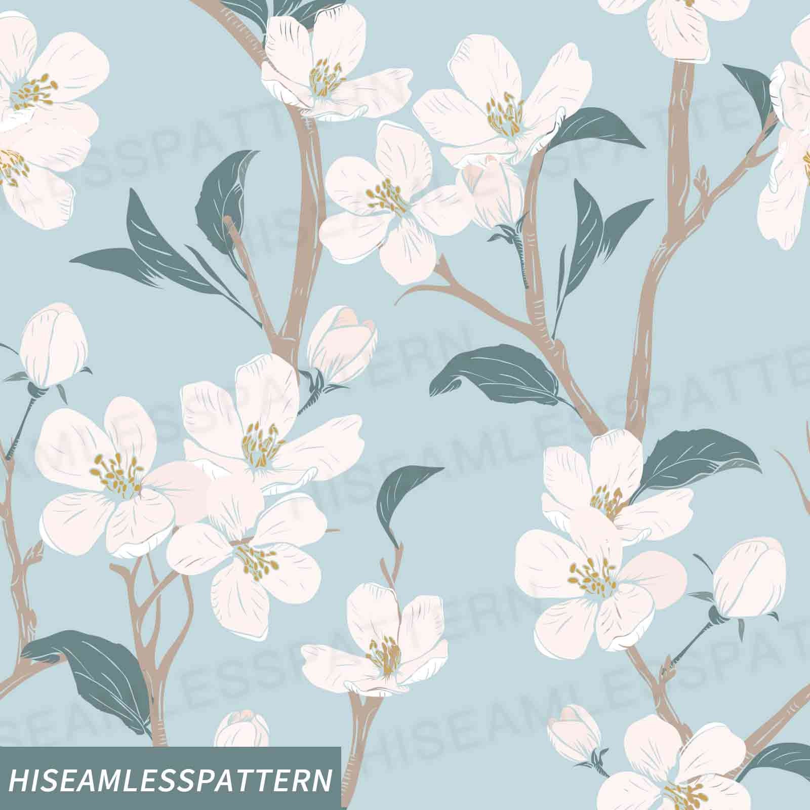 Jasmine Flower Seamless Pattern Spring Pattern Digital | Etsy