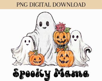 Spooky Mama Png, Mama Png, Halloween Mama Png, Fall Mama Png, Ghost Mama Png, Retro Mama Png, Retro Ghost Png, Fall Vibes Png