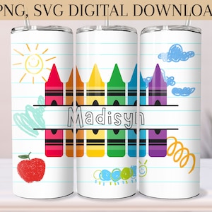 Tillbaka till skolan PNG, lärare PNG, elevnamn anpassningsbar smal tumblerwrap, krita, klotter, PNG, Svg, sublimering, direktnedladdning