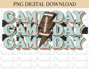 Game Day Png, Football Png, Football Season Png, Football Fans, Fall Png, Vintage Png, Retro Football Png, Lightening Bolt Png