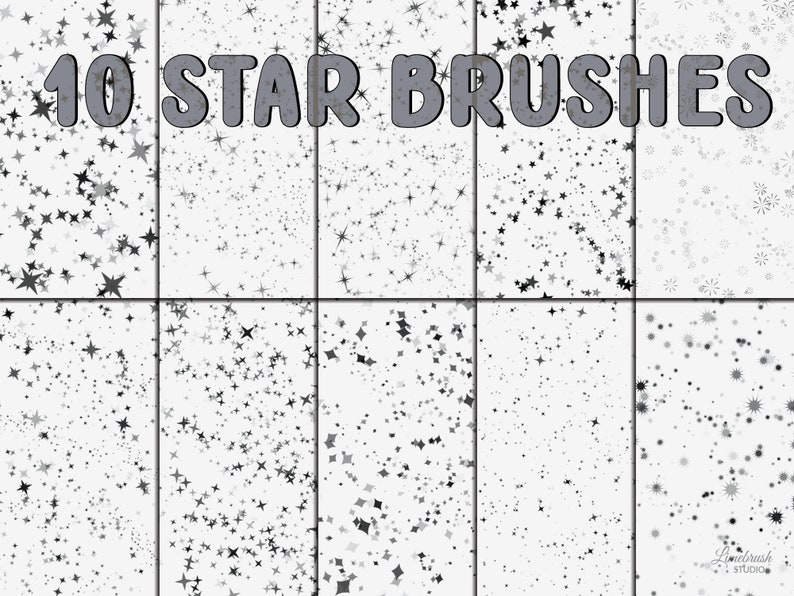 Star Procreate Stamps | 90 Twinkling Stars and Sparkles for Procreate ...