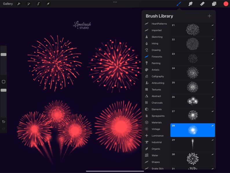 Fireworks Ui Example 50 Firework Effect Stamps for Procreate | Realistic Firework for ...