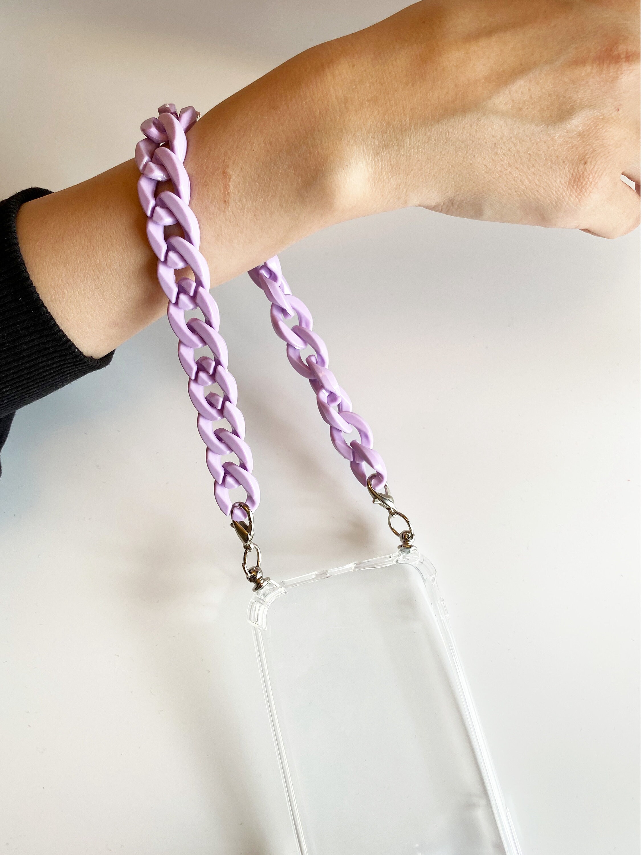Handmade phone chain with the phone case / Purple phone chain Etsy