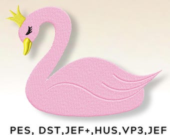 Swan Embroidery Design – Machine Embroidery Pattern – Custom Digitizing File – Instant Download