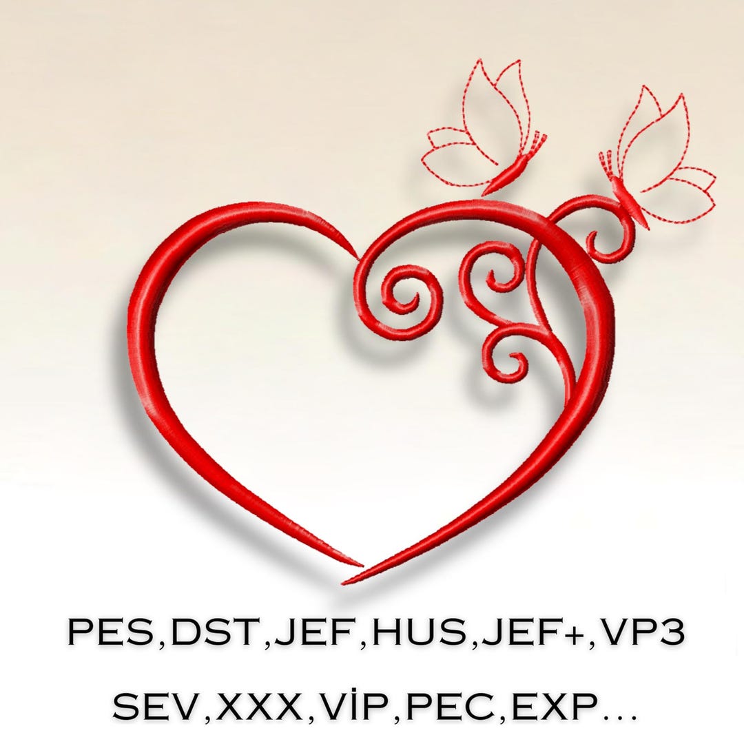 Heart Embroidery Design ,one Clor Embroidery,embroidery Designs for a ...