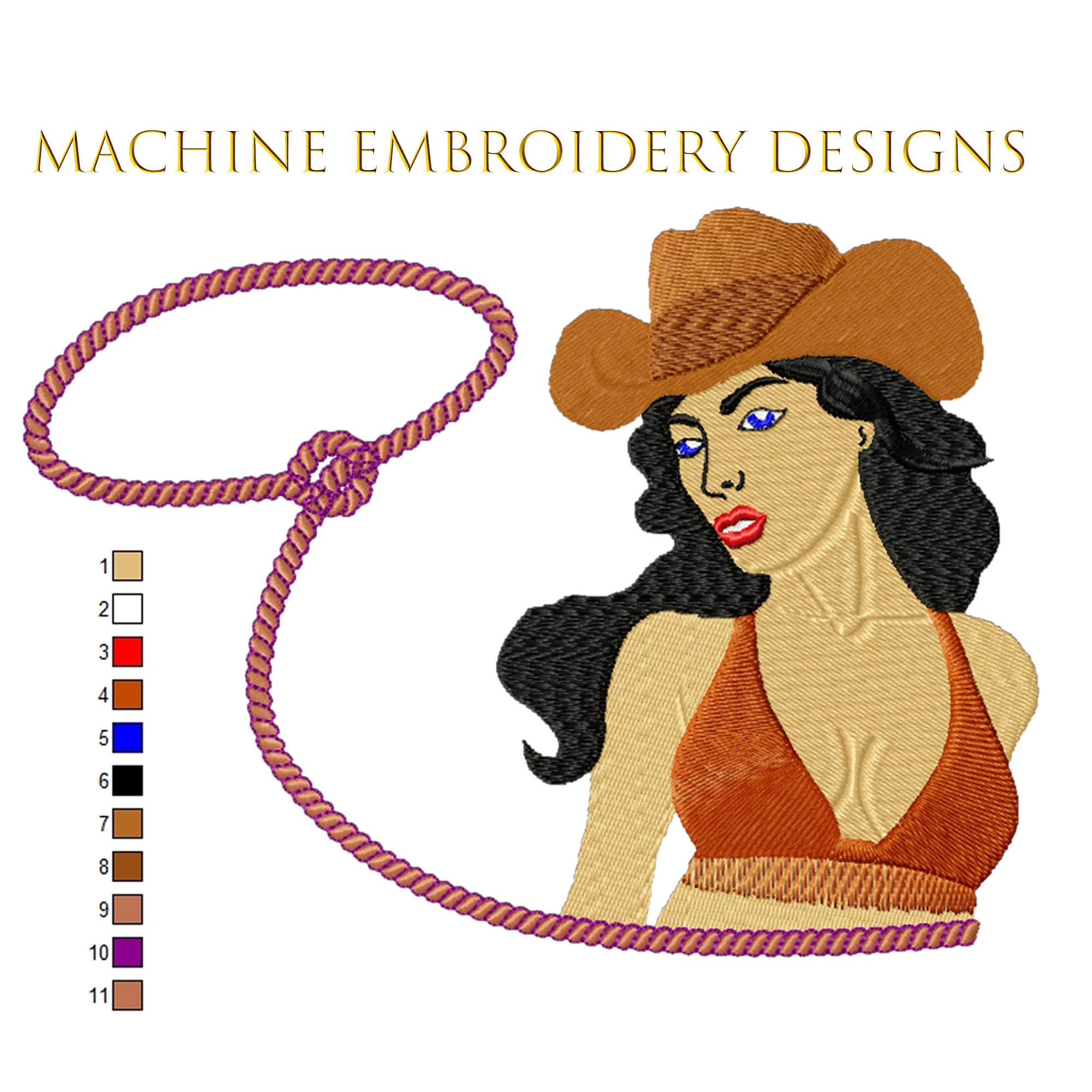 Cowboy Woman Embroiderymachine Embroidery Designscowboy - Etsy