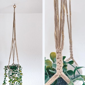 Macramé plantenhanger, macramé plantenhouder, plantenhanger voor aan de muur, hangende bloempot, boho cadeau, balkondecoratie, interieur