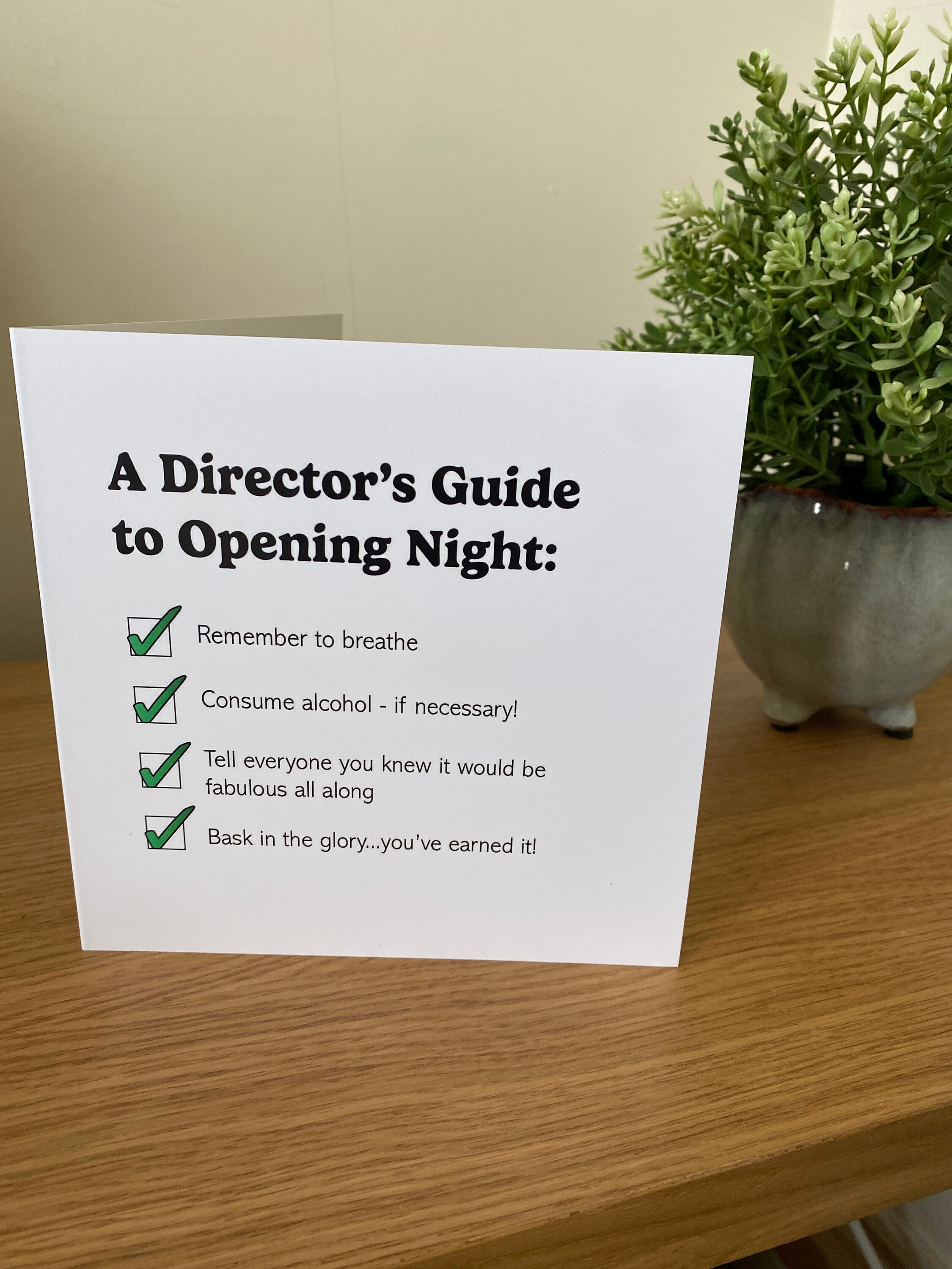 Theatre Director Thank You Card and Envelope Funny Gift - Etsy
