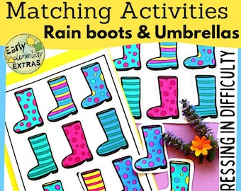 Coincidencia de colores imprimible para niños pequeños, Coincidencia de páginas de libros ocupadas, Imprimibles a juego, Juego de carpetas de archivos para preescolares