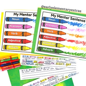Parts of Speech Grammar Mentor Sentence Strips, great for group or independent center