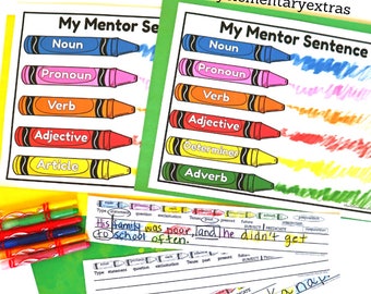 Partes de las tiras de frases del mentor de gramática del habla, ideales para grupos o centros independientes