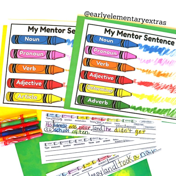 Parts of Speech Grammar Mentor Sentence Strips, Great for Group or Independent Center - Etsy Canada parts-of-speech-grammar-mentor-sentence-strips-great-for-group-or-independent-center-etsy-canada