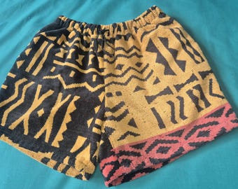 Upcycled Aztec Towel Board Shorts, L