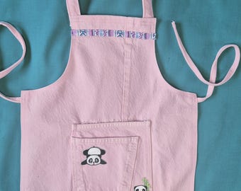 Upcycled Kids Pink Denim Apron ~ Age 3-5yrs