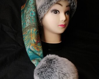 Luxury Green Paisley Santa Hat