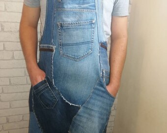 Recycled Handcrafted Denim & Leather apron