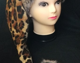 Luxury Leopard Print Santa Hat