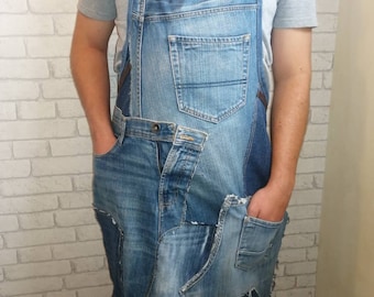 Recycled Handcrafted Denim & Leather apron