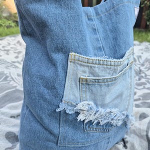 Light Denim Upcycled Tote Bag