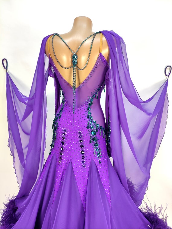 Purple Rain Ballroom Smooth Dance Dress Etsy Canada