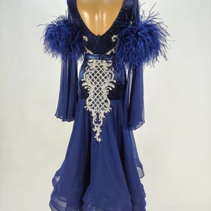 Ballroom Dance Dress Couture. Custom made with Swarovski elements for standard / smooth