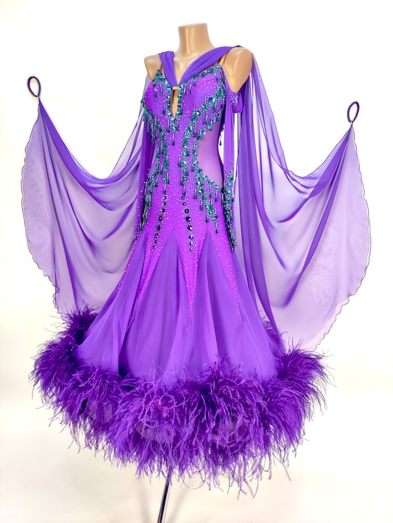 Purple Rain Ballroom Smooth Dance Dress Etsy Australia