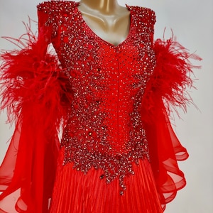 Ballroom Dance Dress Couture. Custom made with Swarovski elements for standard / smooth