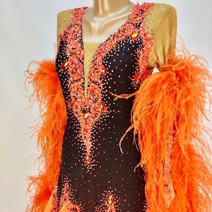 Sunset BLVD: Ballroom Dance Dress Couture. Custom made with Swarovski elements for standard / smooth