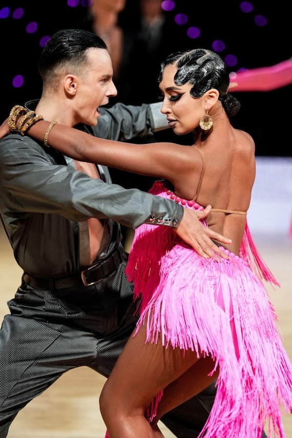 Cotton Candy: Ballroom Latin Dance Dress With Swarovski Crystals - Etsy