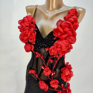 Ballroom Dance Dress Couture. Custom made with Swarovski elements for standard / smooth