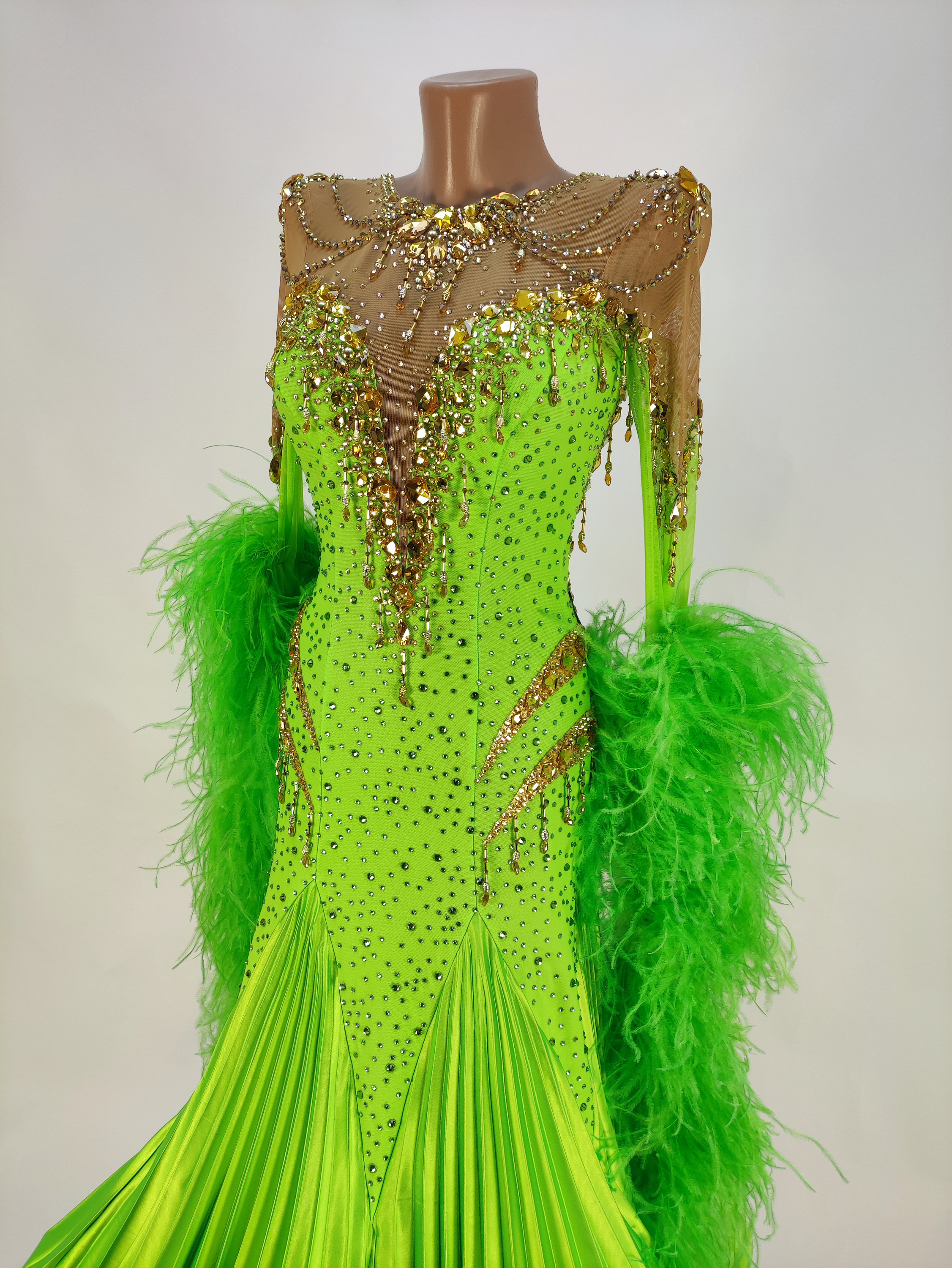 Green Grass Grow Ballroom Dance Dress. Custom Made Ballgown for Standard Smooth With Swarovski Etsy