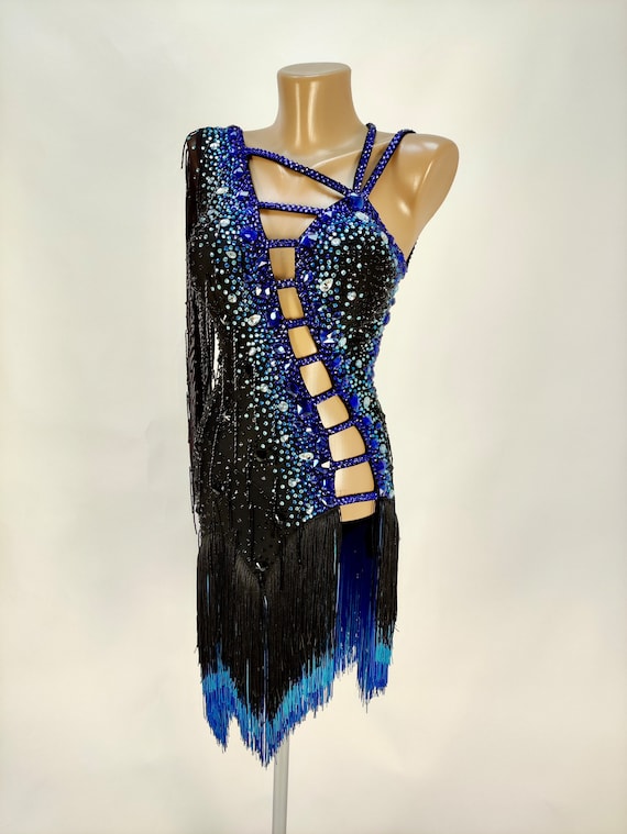 スワロフスキークリスタル付き社交ラテンダンスドレス - Etsy 日本