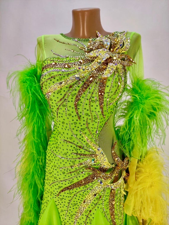 Spring Godess- Balroom Dance Dress Couture. Custom made with Swarovski elements for standard / smooth Spring Godess- Balroom Dance Dress Couture. Custom made with Swarovski elements for standard / smooth
