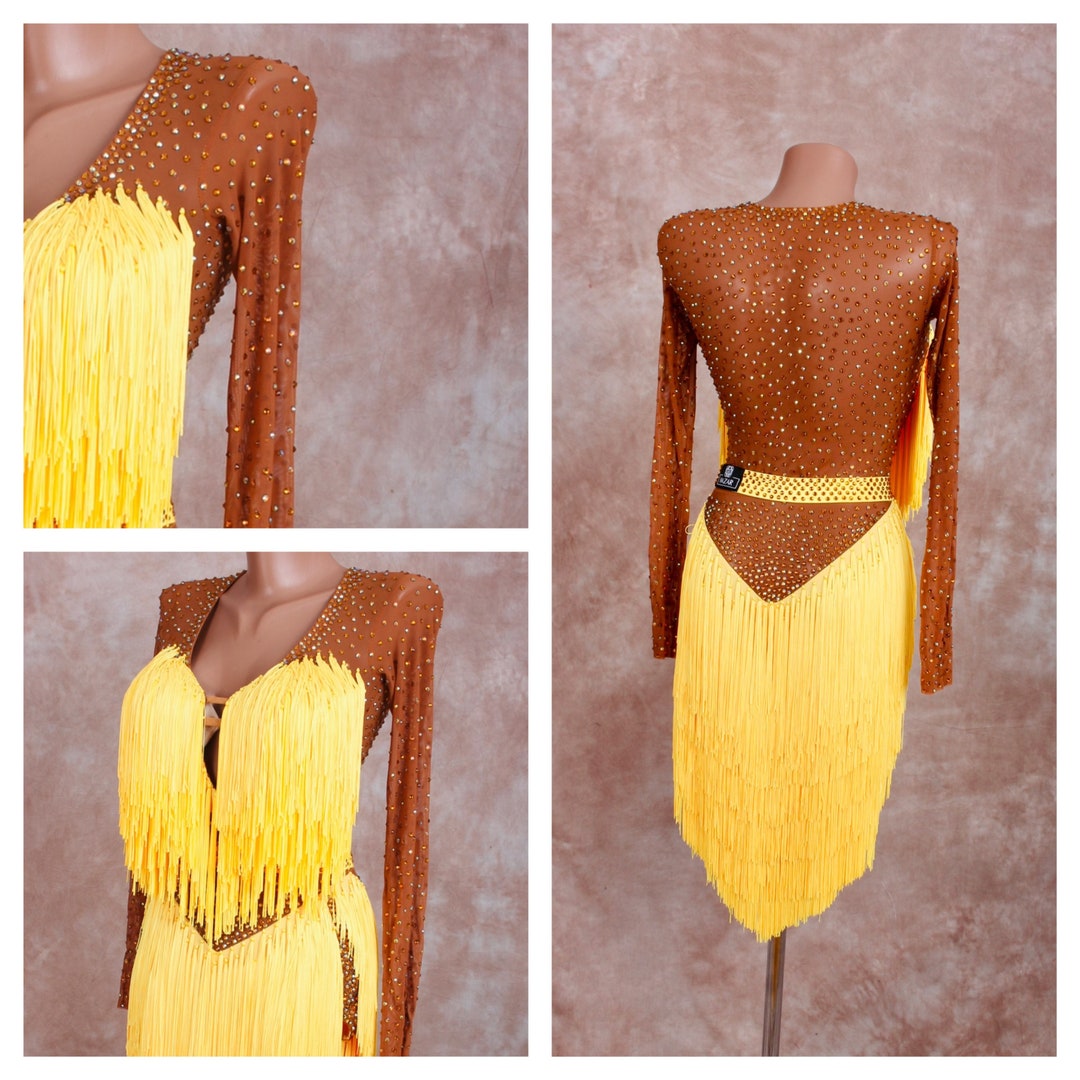 Ballroom Latin Dance Dress With Swarovski Crystals Etsy