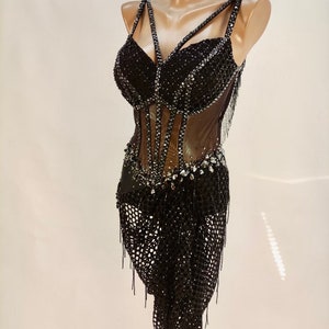 Ballroom Latin Rythm Dance Dress with Swarovski Crystals