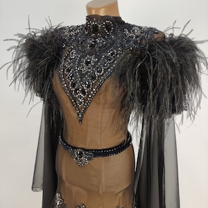 Ballroom Dance Dress Couture. Custom made with Swarovski elements for standard / smooth