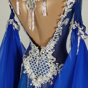 Ballroom Dance Dress Couture. Custom made with Swarovski elements for standard / smooth