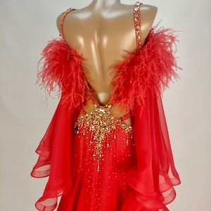 Ballroom Dance Dress Couture. Custom made with Swarovski elements for standard / smooth