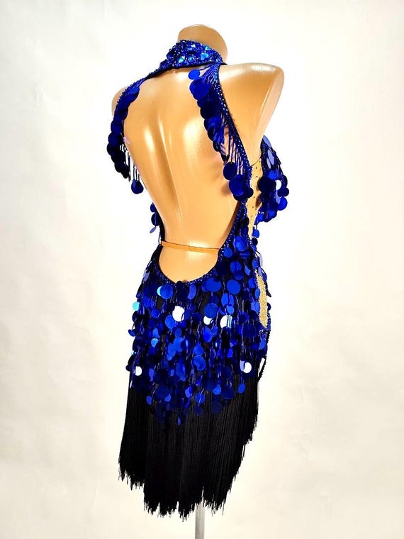 Latin Dance Dress Royal Blue Tassel Dress Royal Blue Black Latin Dance Dress Adult Competition Fringes Lace Latin Dance Dress Royal Blue Tassel Dress Royal Blue Black Latin Dance Dress Adult Competition Fringes Lace
