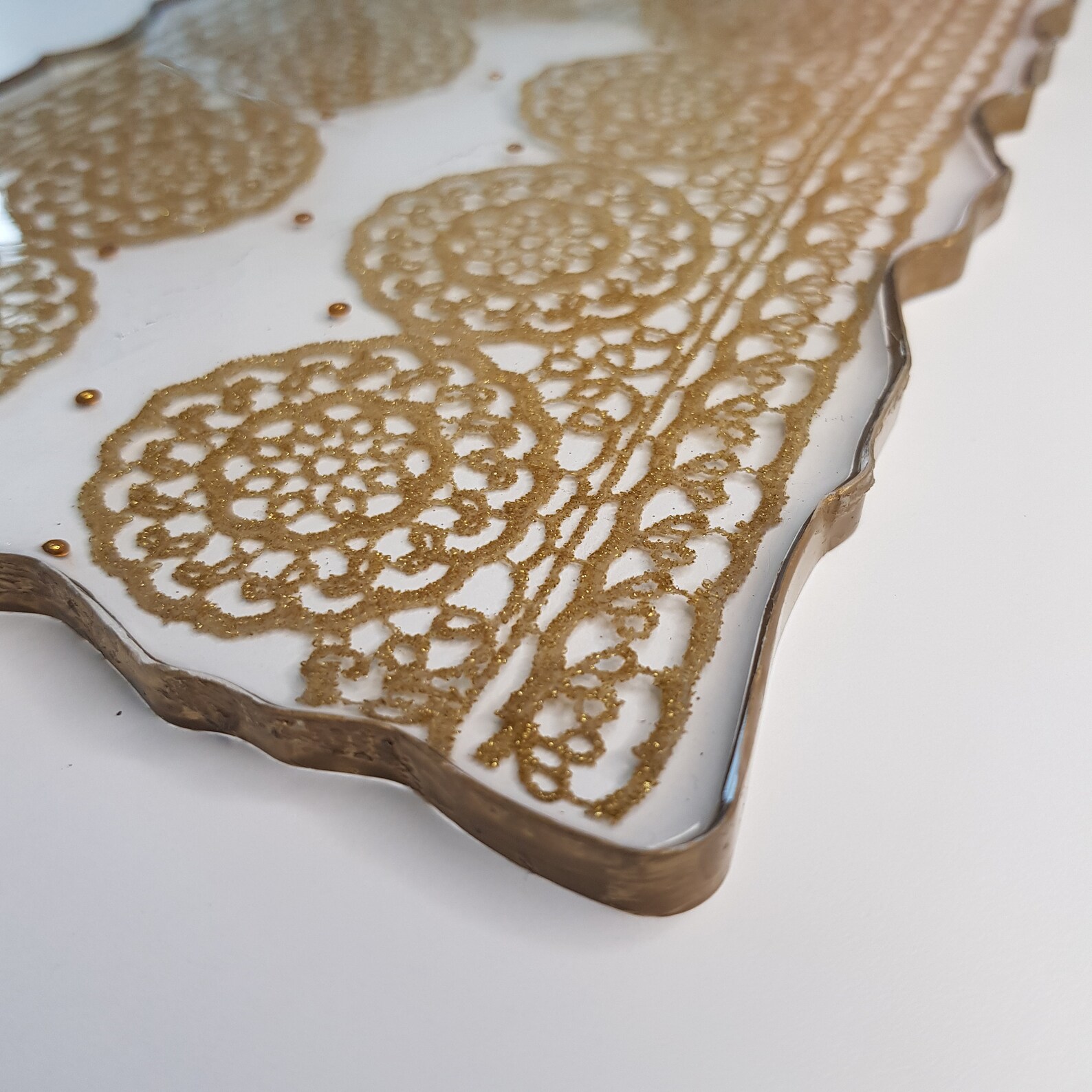 Resin Gold Place Mats Unique Handmade Dinnerware Table / Dining