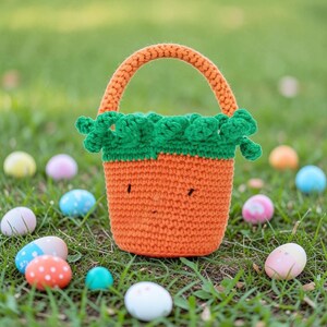 Easter Basket - Crochet Plant Pots - Carrot Pot and Rabbit Pot - Easter Decorations - Patterns in French and U.S. English (4 PDFs in total)