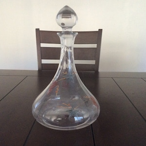 Ships Decanter w Glass Stopper Made In Romania