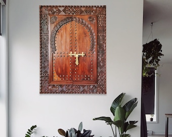 Hand Carved Window Wall Decor, Vintage Style Wooden Carved Window, Old Window Frames, Wooden Wall Art Window, Moroccan Antique Carved Window