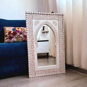 Mroccan handcarved wooden mirror in old style