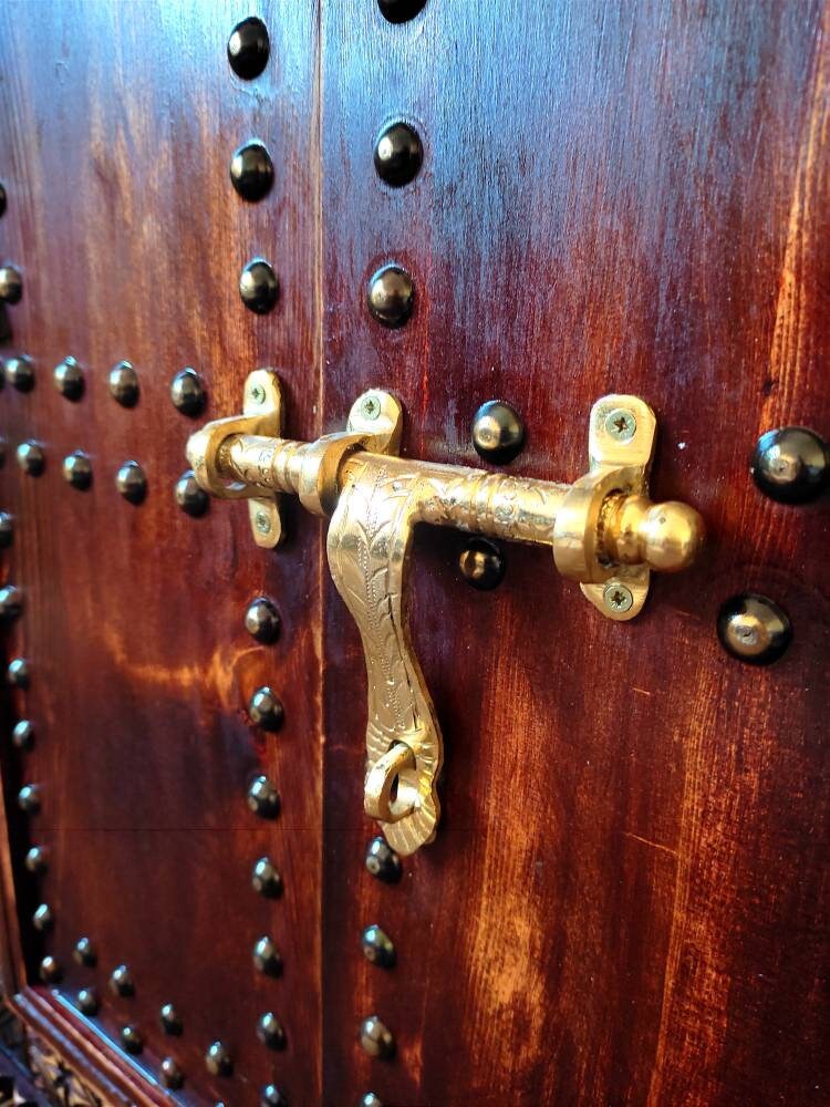 Customized Hand Carved Wooden Window With Vintage Style Brass | Etsy