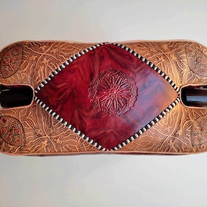 Gorgeous Camel Saddle Stool, Wooden Saddle Stool With Genuine Leather Pad, Moroccan Boho Small Stool, Bench Seat, Leather Footstool.