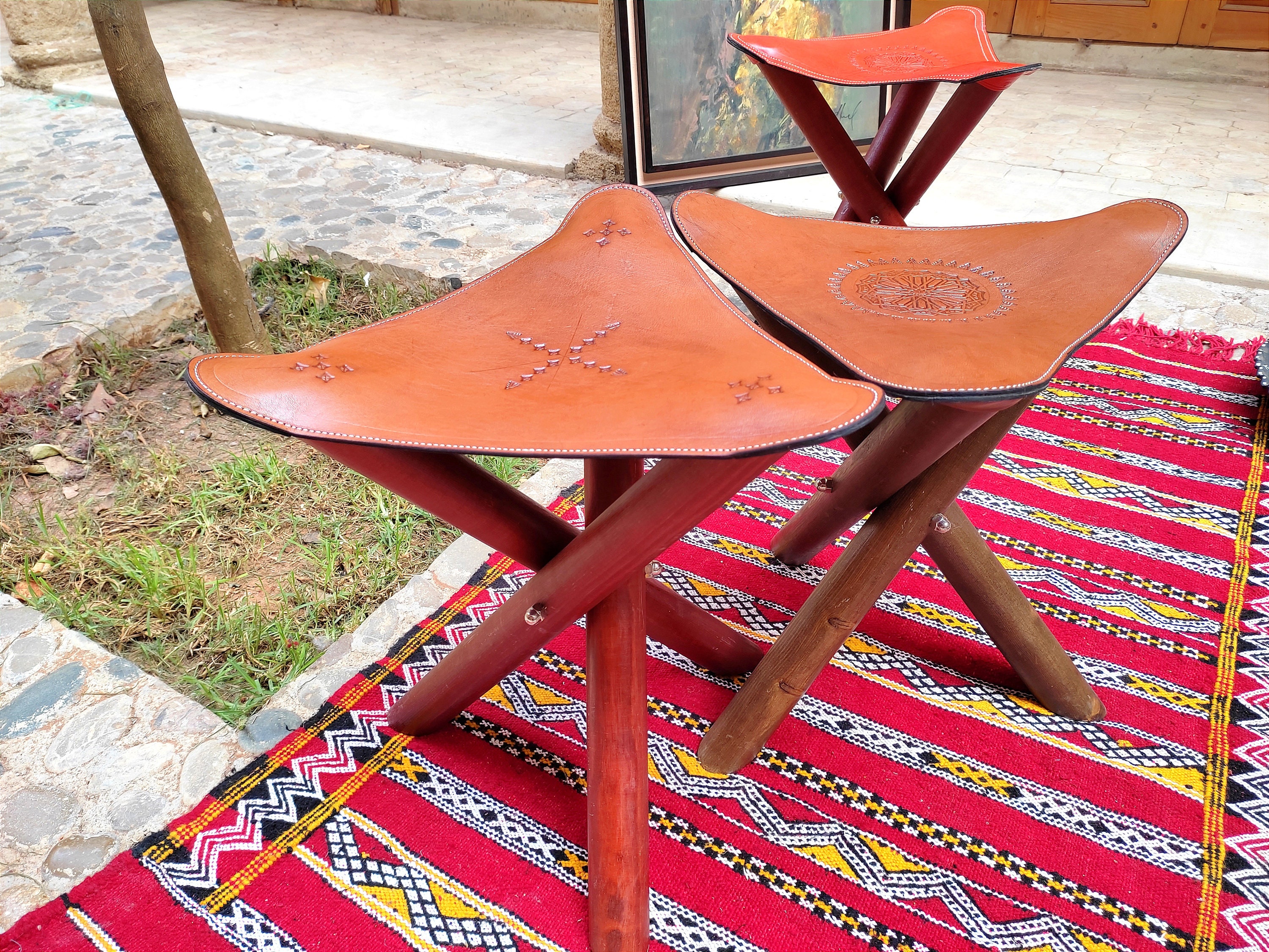 Three legged folding stool sale